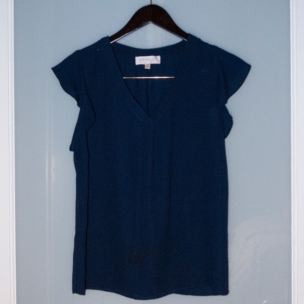 Blue Flowy Top